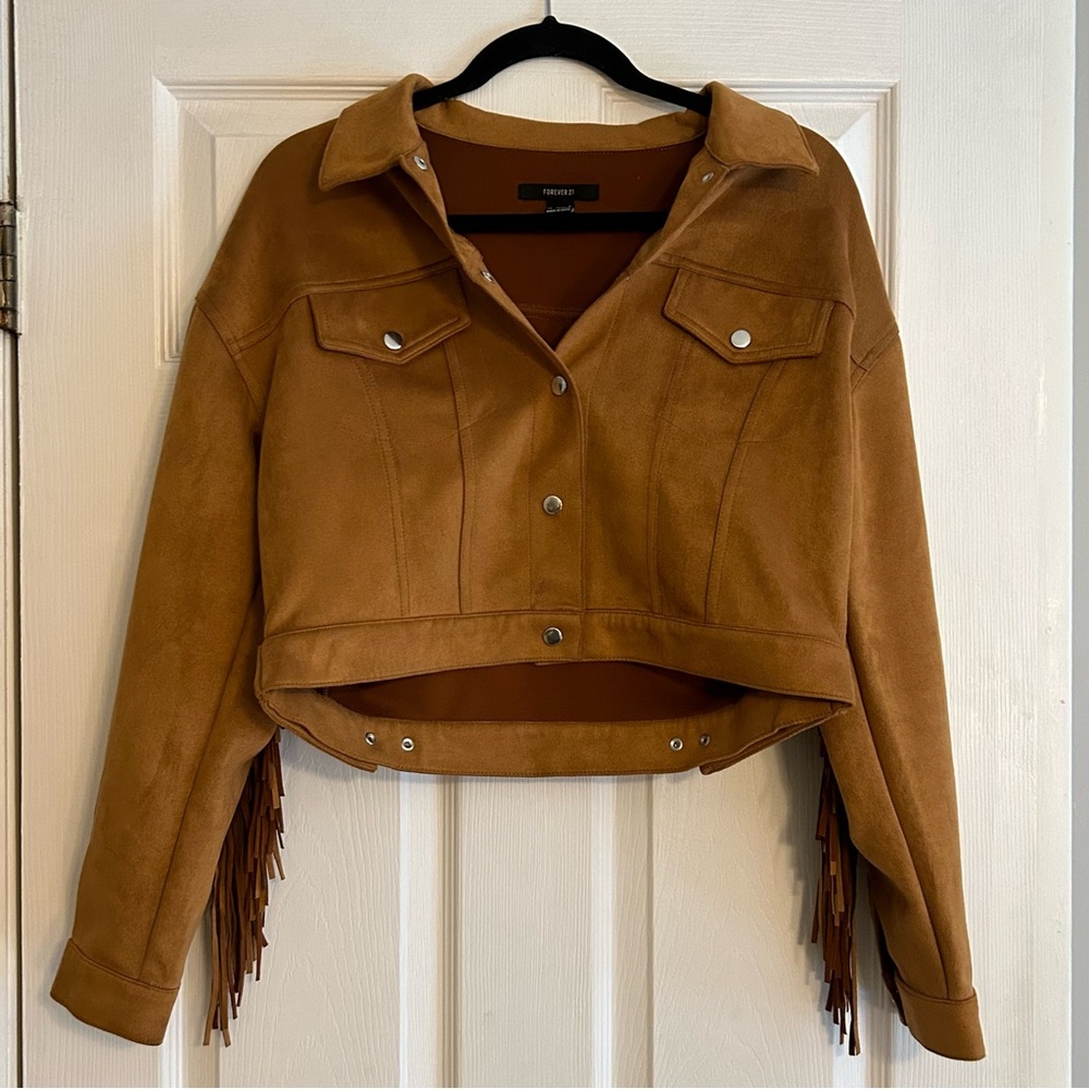 Forever 21 Brown Fringe Jacket Small